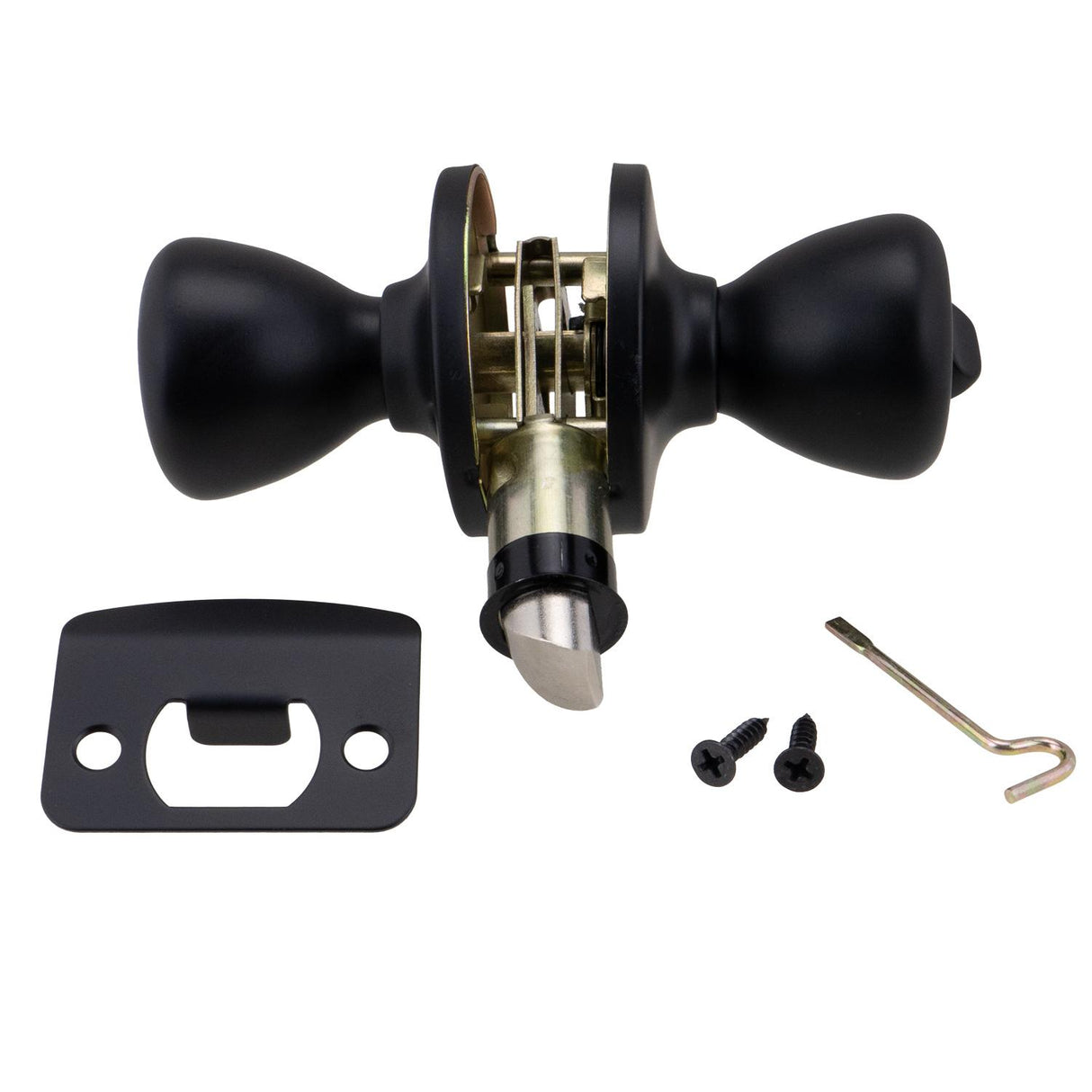 Global Link RV Interior Privacy Door Knob, Matte Black : LSK-C3-MB-1PK