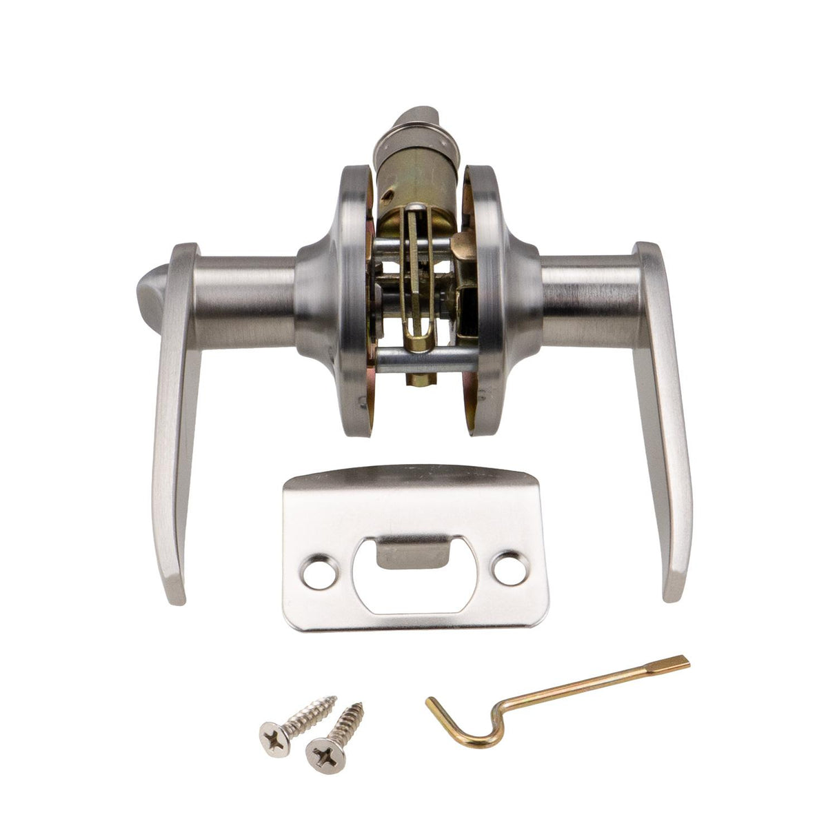 Global Link RV Interior Lever Style Privacy Lockset, Brushed Satin Nickel : LSL-707PV-BSN