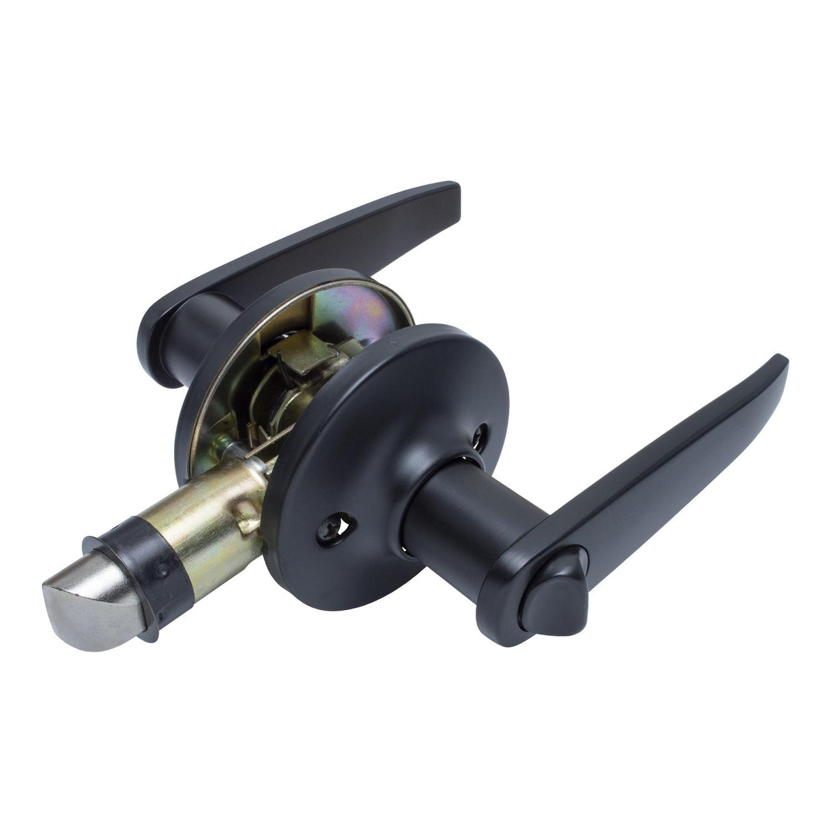Global Link RV Modern Interior Lever Style Privacy Lockset, Matte Black : LSL-707PV-MB-1PK