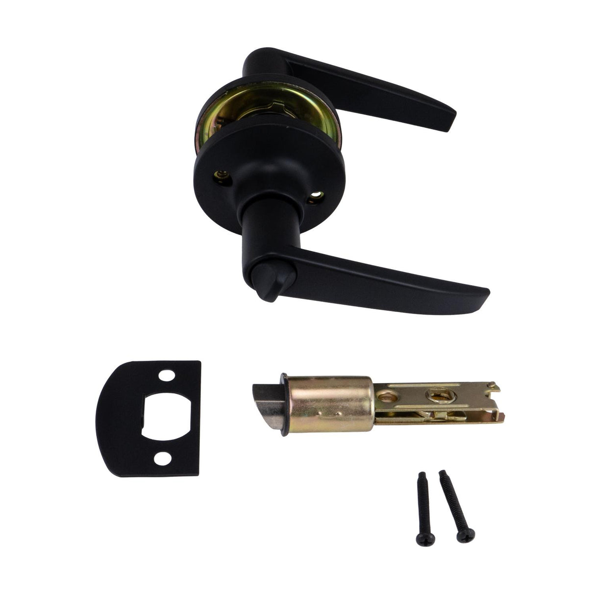 Global Link Aluminum RV Interior Lever Style Privacy Lockset, Matte Black : LSL-909PVAL-MB