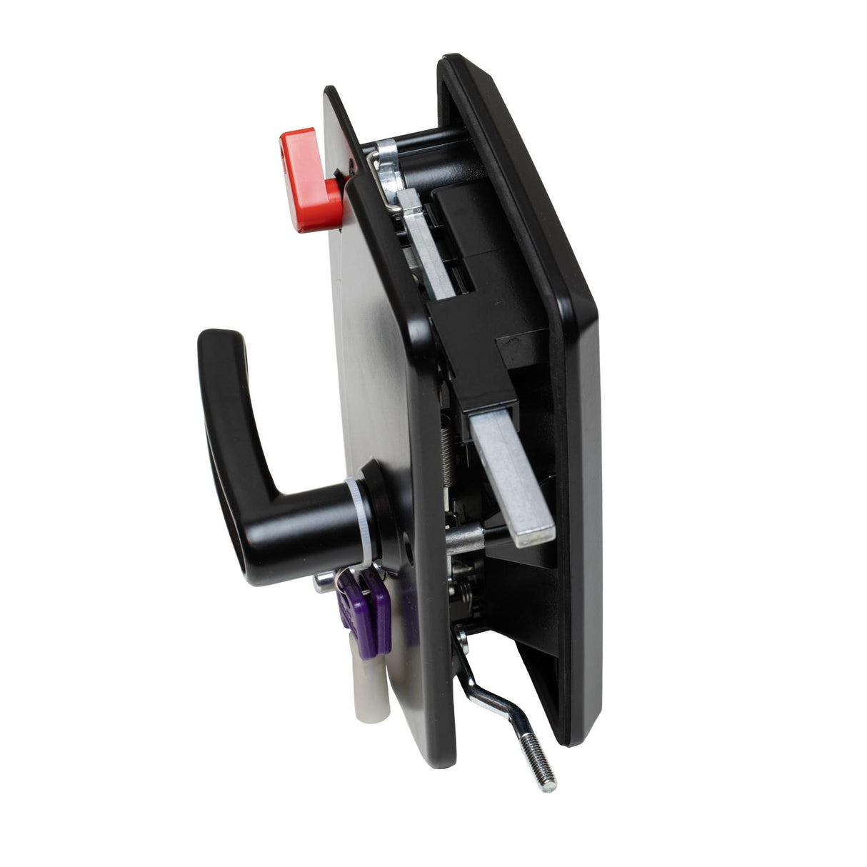 Global Link Motor Coach Entry Lock, Remote Rotary Module, Longer Dead Bolt, 1/2" Off-set Connecting Rod, Black Powder Coat : MRL-41210-2006-1PK