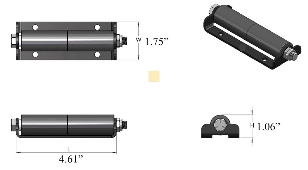 Global Link RV Slide Out Roller, Surface Mount : SOR-SM-205-2006