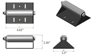 Global Link RV Slide Out Roller, Surface Mount, Single Roller : SOR-SM-648-2006