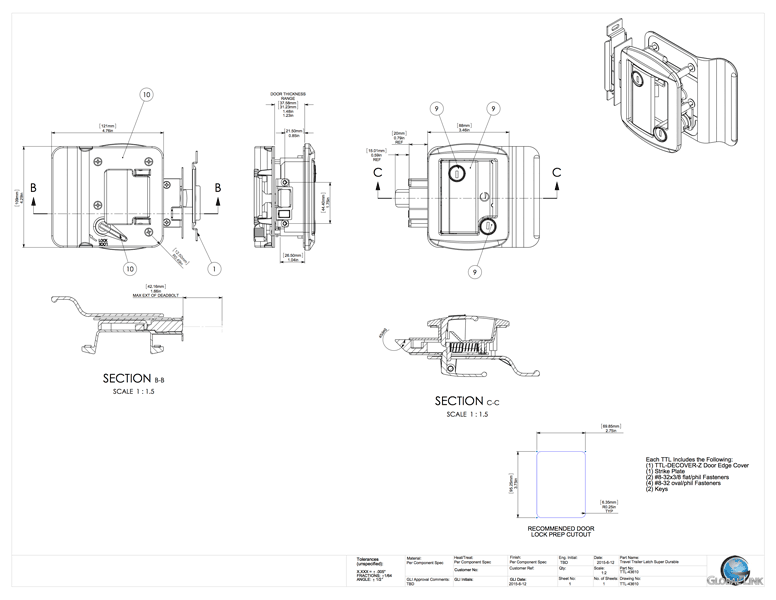 2 Global Link Classic Pro Travel Trailer Entrance Locks, Keyed Alike, Polished Chrome : TTL-43610-PC-2PK