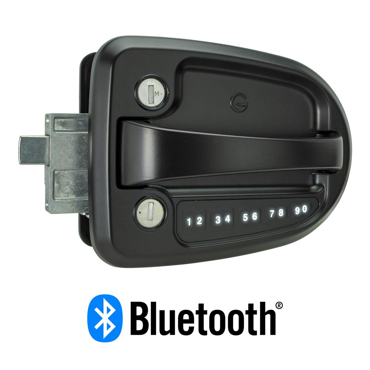 Global Link Ultra Pro ES Bluetooth Travel Trailer Entrance Lock, Black Powder Coat : TTLBT-46160B-2006-1PK