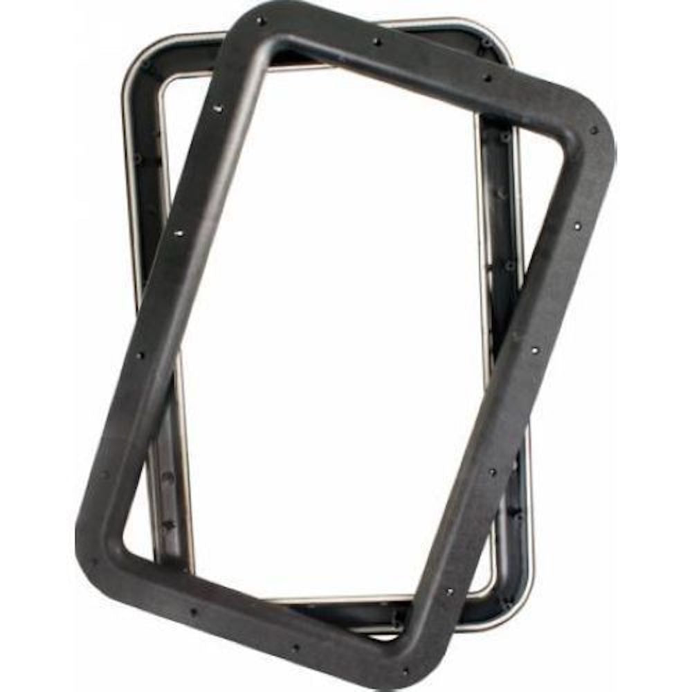 Global Link RV Entry Door Window Frame, No Glass, Black : W-EDFO112-BLK