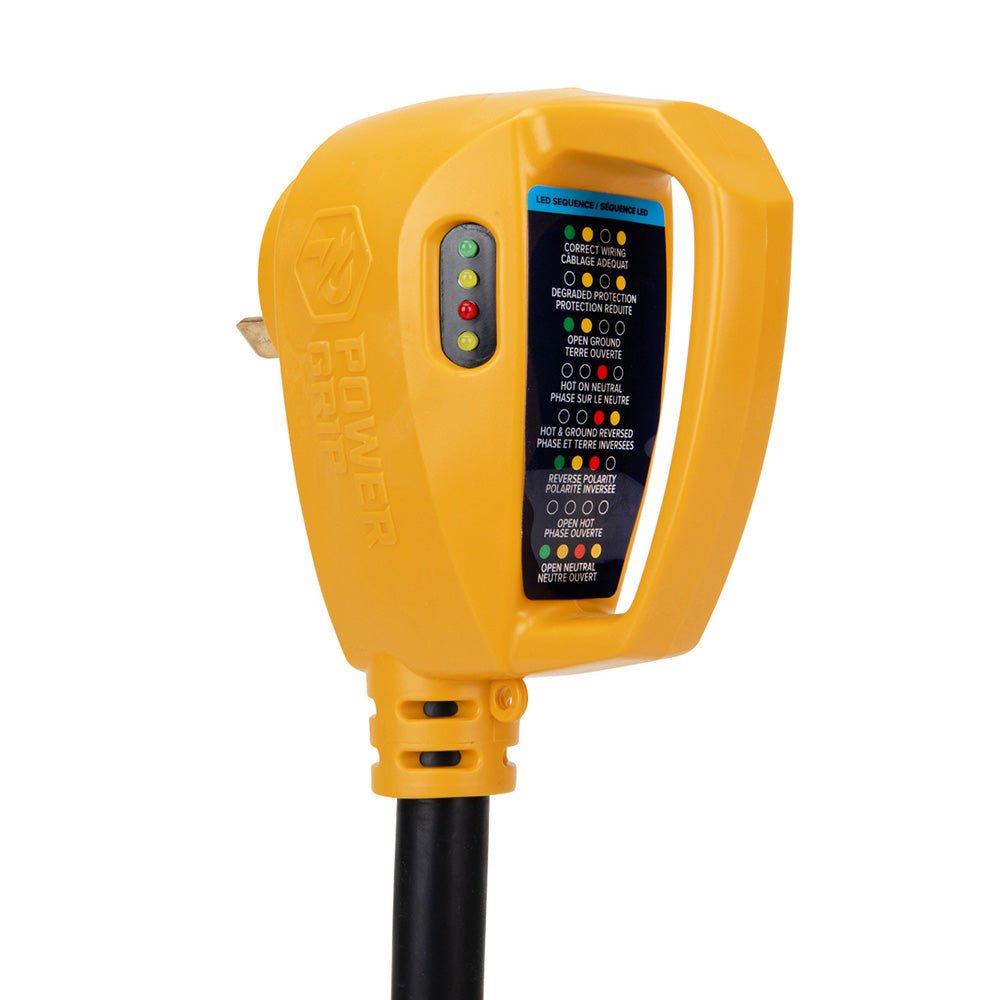 Camco Power Grip RV 12 30Amp Circuit Analyzer Dogbone Integrated Surge Protection 55461