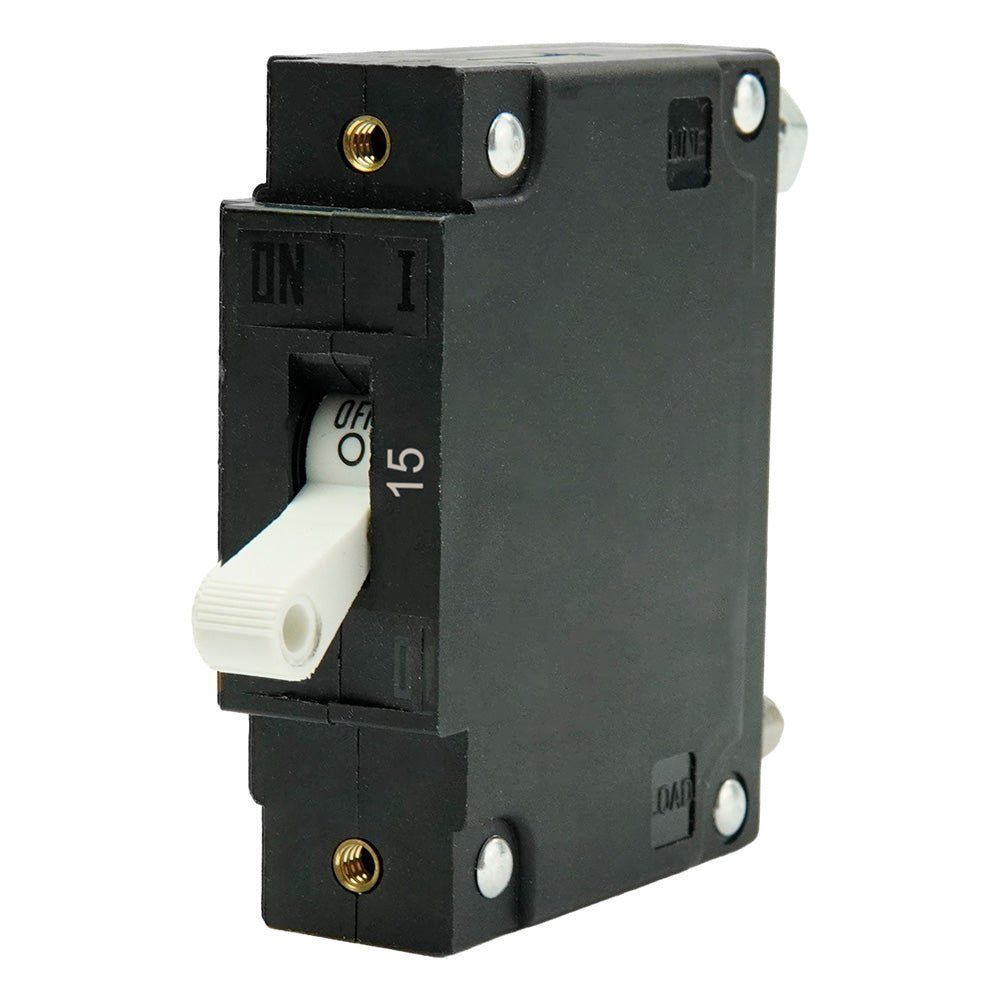 Egis C Series White Toggle Panel Mount Circuit Breaker Single Pole 15A 3501015