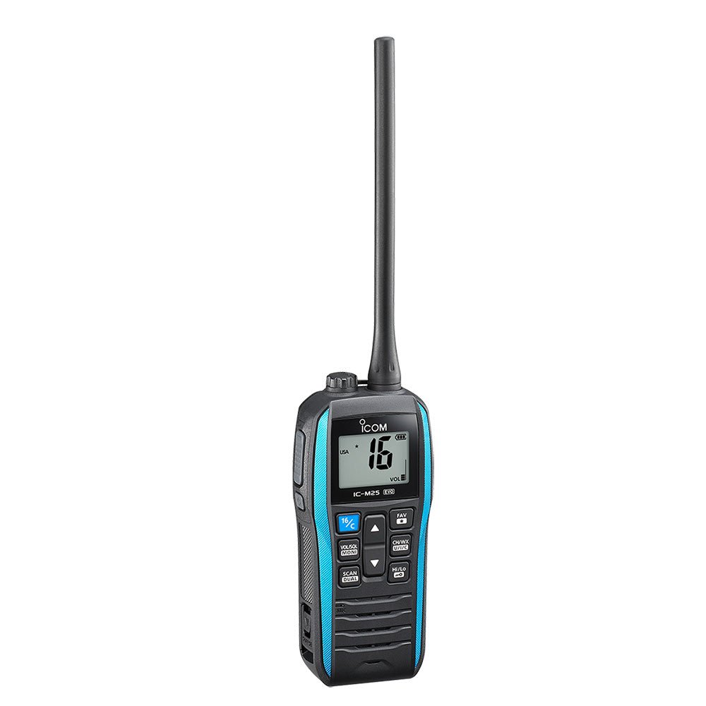 Icom ICM25 EVO Handheld VHF Radio Blue M25 EVO BLUE 71 USA