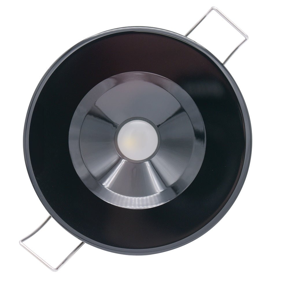 Lumitec Illusion Flush Mount LED Down Light Spectrum RGBW Cool White Black Housing 117157