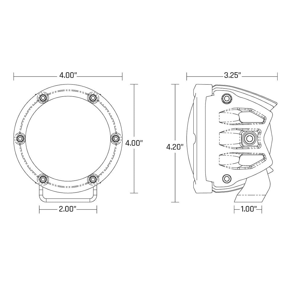 RIGID Industries 360Series 4 LED SAE Fog Beam YellowWhite Set of 2 36122