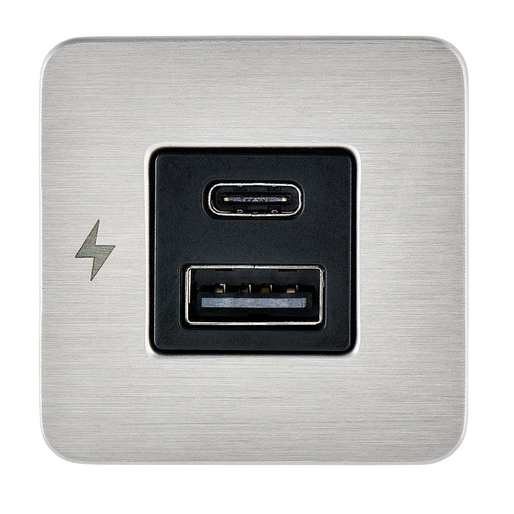 Scanstrut TILE USBAUSBC Interior Charging Socket 1224V Stainless Steel Bezel SCTILE11