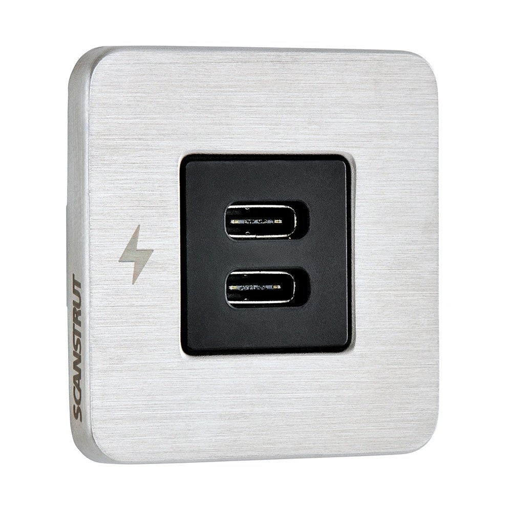 Scanstrut TILE USBC Interior Charging Socket 1224V Stainless Steel Bezel SCTILE21