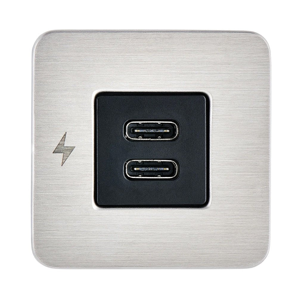 Scanstrut TILE USBC Interior Charging Socket 1224V Stainless Steel Bezel SCTILE21