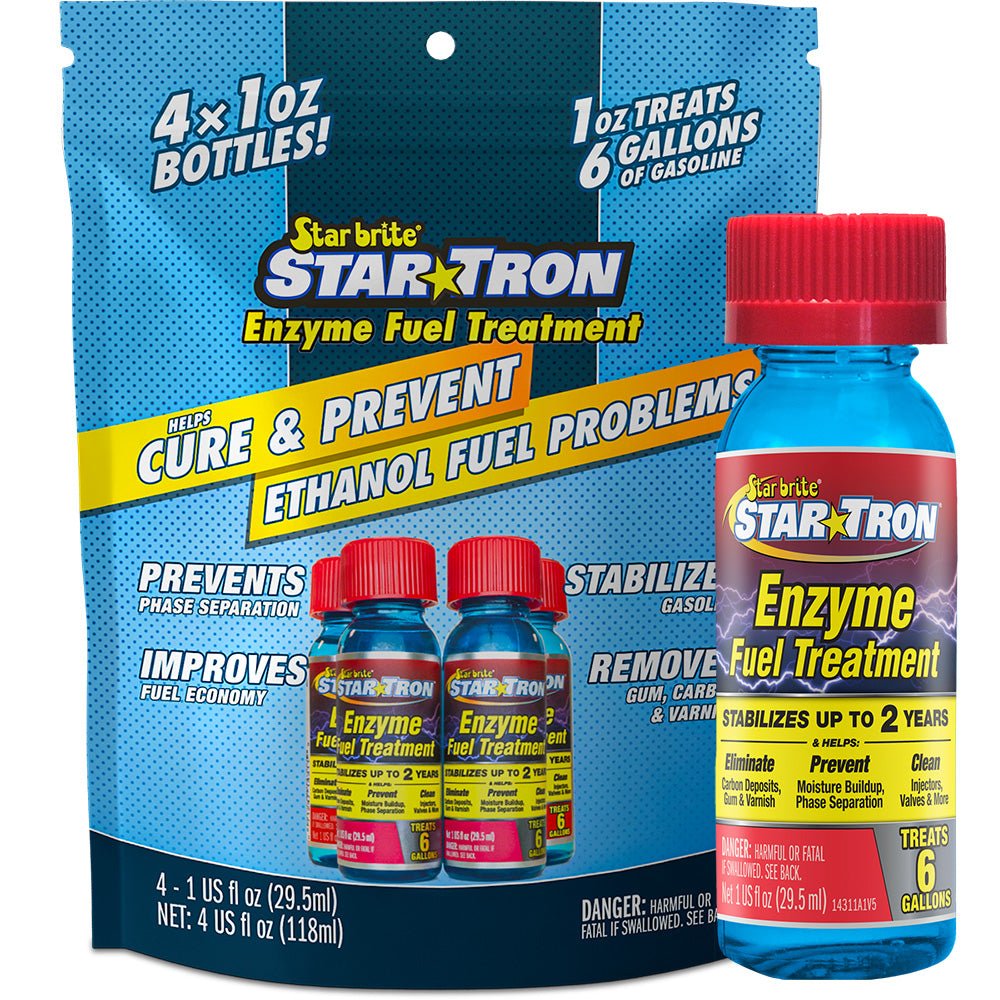 Star brite StarTron Enzyme Fuel Treatment Classic Gas Formula Contains 4 1 oz Bottles 143014