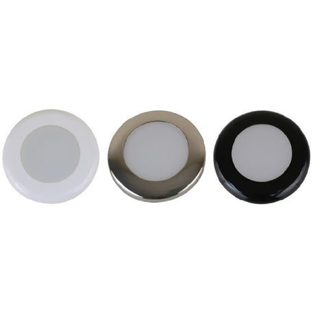 Scandvik A3C Downlight Kit  Cool White wSS White  Black Trim Rings 41291P