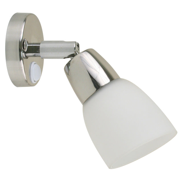 Scandvik SS Reading Light wFrosted Glass Shade  1030V 41365P