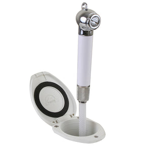 Scandvik Recessed Shower w6 White Hose  PushButton 12106P