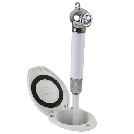Scandvik Recessed Shower w6 White Hose  PushButton 12106P