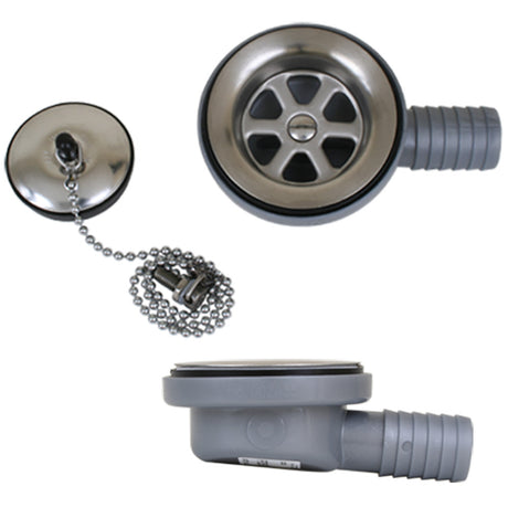 Scandvik Low Profile Drain Stopper  1 Outlet 10306P