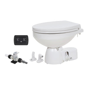 Jabsco Quiet Flush E2 Fresh Water Toilet Regular Bowl  24V  Soft Close Lid 380454194RSP