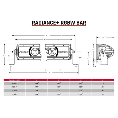 RIGID Industries Radiance  40 Light Bar  RGBW 240053