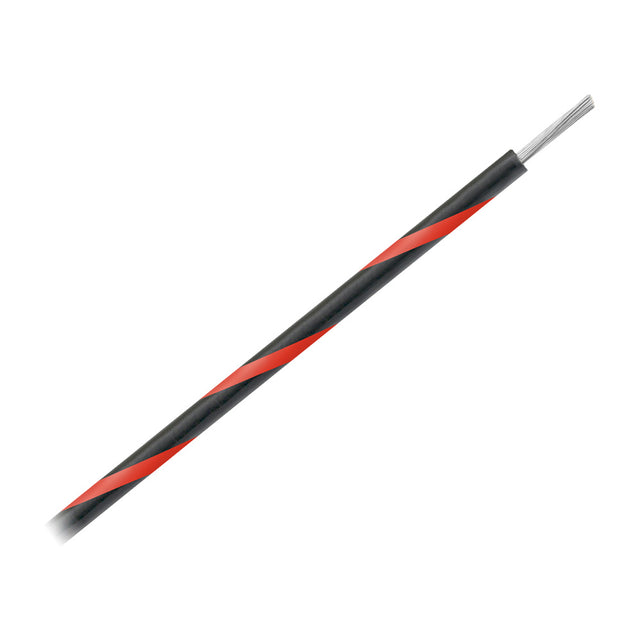 Pacer 16 AWG Gauge Striped Marine Wire 1000 Spool  Black wRed Stripe WUL16BK21000