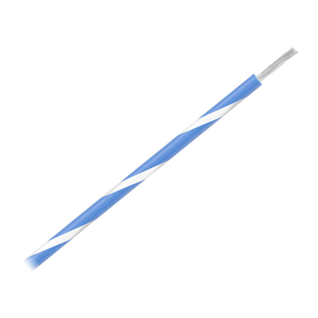 Pacer 16 AWG Gauge Striped Marine Wire 500 Spool  Blue wWhite Stripe WUL16BL9500