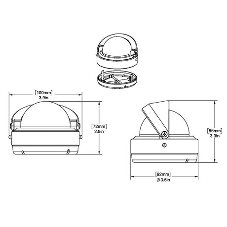 Ritchie S53 Explorer Compass  Surface Mount  Black S53