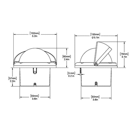 Ritchie HF742 Helmsman Compass  Flush Mount  Black HF742