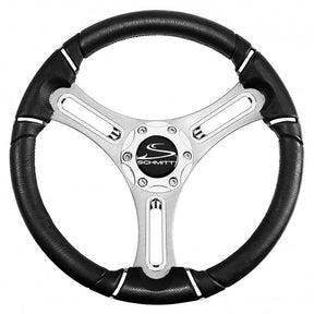 Schmitt Marine Torcello 14 Wheel  04 Series  Polyurethane Wheel wChrome Trim  Cap  Brushed Spokes  34 Tapered Shaft