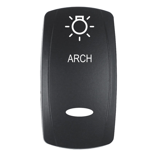 Pacer Actuator  ARCH fV Series Contura Switches  Black  Laser Etched TopBottom Light EV2LEARCH