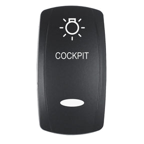 Pacer Actuator  COCKPIT fV Series Contura Switches  Black  Laser Etched TopBottom Light EV2LECKPT