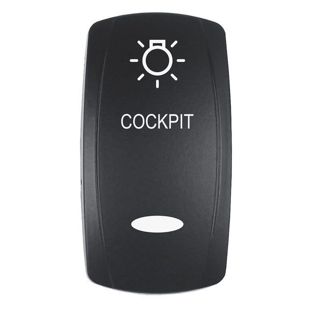 Pacer Actuator  COCKPIT fV Series Contura Switches  Black  Laser Etched TopBottom Light EV2LECKPT