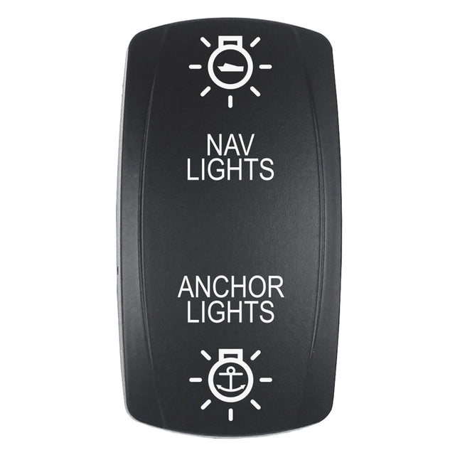 Pacer Actuator  NAVANC fV Series Contura Switches  Black  Laser Etched TopBottom Light EV2LENAVANC