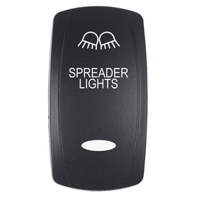 Pacer Actuator  SPREADER LIGHTS fV Series Contura Switches  Black  Laser Etched TopBottom Light EV2LESPDR