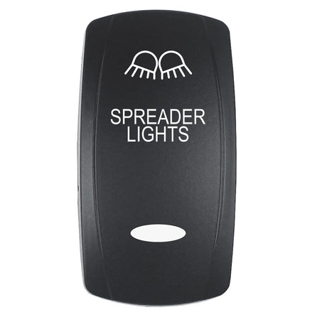 Pacer Actuator  SPREADER LIGHTS fV Series Contura Switches  Black  Laser Etched TopBottom Light EV2LESPDR