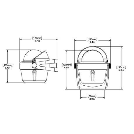 Ritchie RA91 RitchieAngler Compass  Bracket Mount  Gray RA91