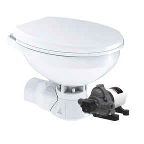 Commodore Quiet Flush Electric Toilet  Rear Macerator  Raw Water Pump  Regular Size CM4RMT