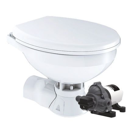 Commodore Quiet Flush Electric Toilet  Rear Macerator  Raw Water Pump  Regular Size CM4RMT