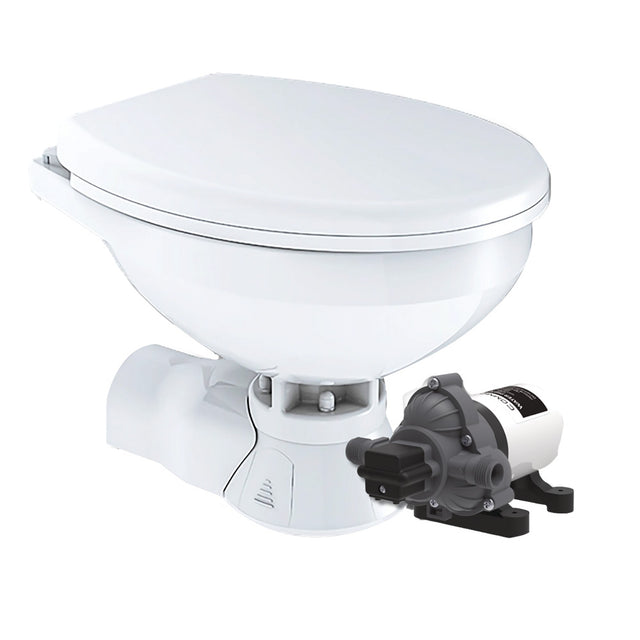 Commodore Quiet Flush Electric Toilet  Rear Macerator  Raw Water Pump  Regular Size CM4RMT