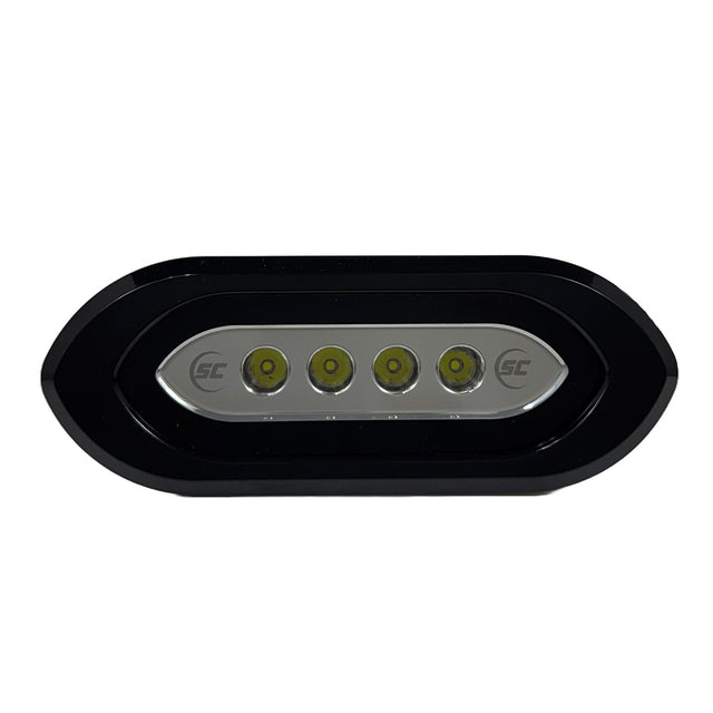 ShadowCaster Flush Mount Spreader Light  Black Housing  White SCMSLF4XGWBK