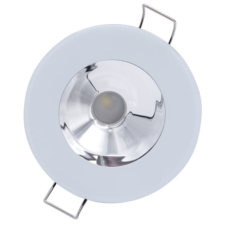 Lumitec Illusion Flush Mount LED Down Light  Spectrum RGBW  Cool White  White Housing  Chrome Reflector 117137