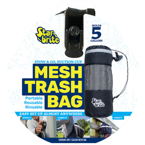 Star brite Mesh Trash Bag wLocking Suction Cup  Litter Guard Cinch Tie  5 Gallons 52074