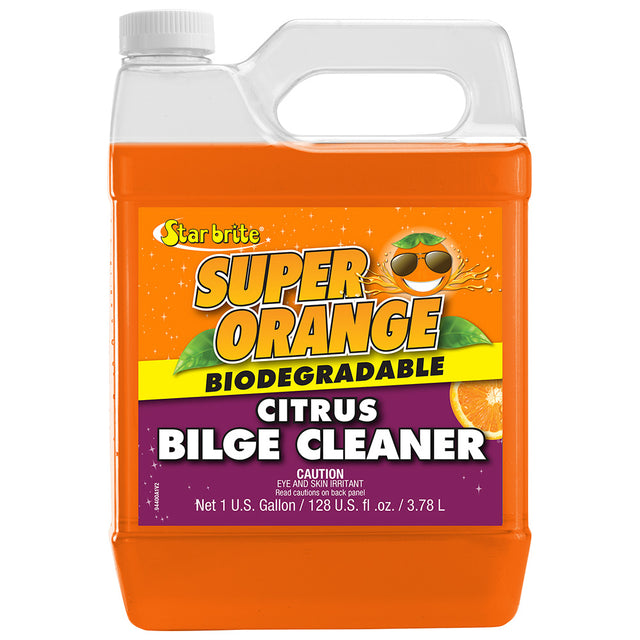 Star brite Super Orange Citrus Bilge Cleaner  Emulsifies Oil Fuel  1 Gallon 94400
