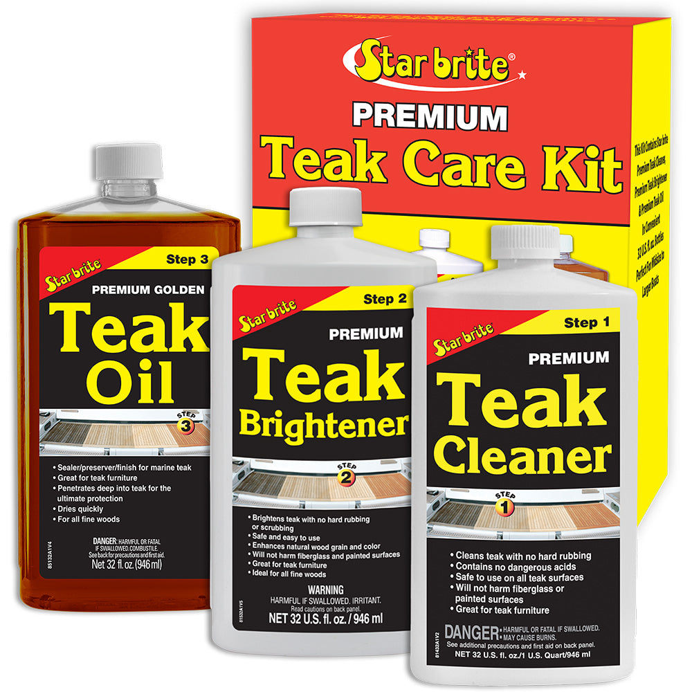 Star brite Premium Teak Care Kit  Step 1 Step 2  Step 3  32 oz 81202