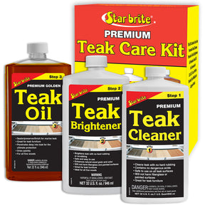 Star brite Premium Teak Care Kit  Step 1 Step 2  Step 3  32 oz 81202