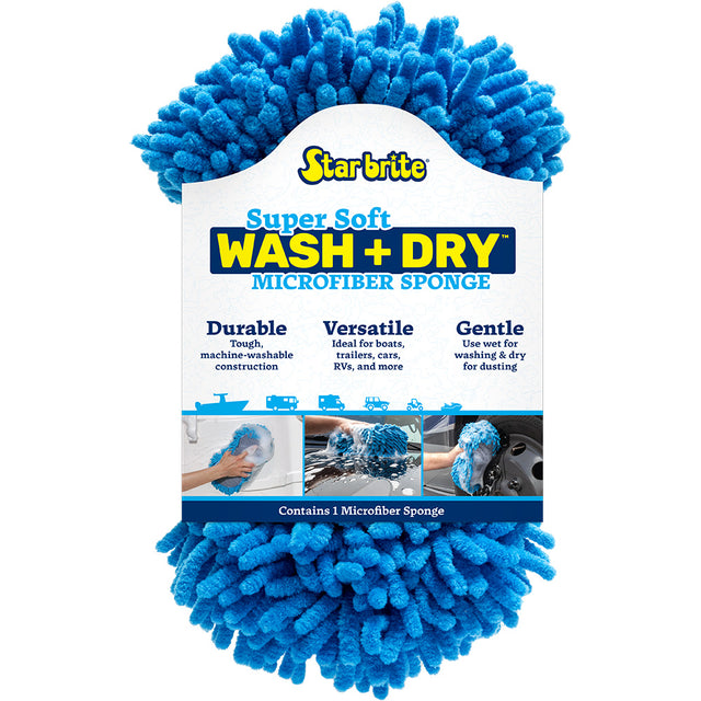 Star brite Microfiber Reggae Sponge  Blue DualSided Scrubbing  Dusting 40078