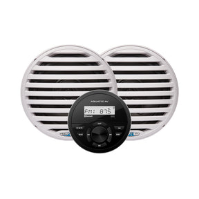 Aquatic AV GS2 Gauge Stereo  Pair of EC651 65 White Speakers CK303