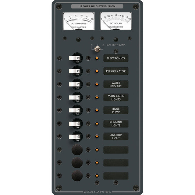 Blue Sea 8082 DC 10 Position Toggle Branch Circuit Breaker Panel 8082